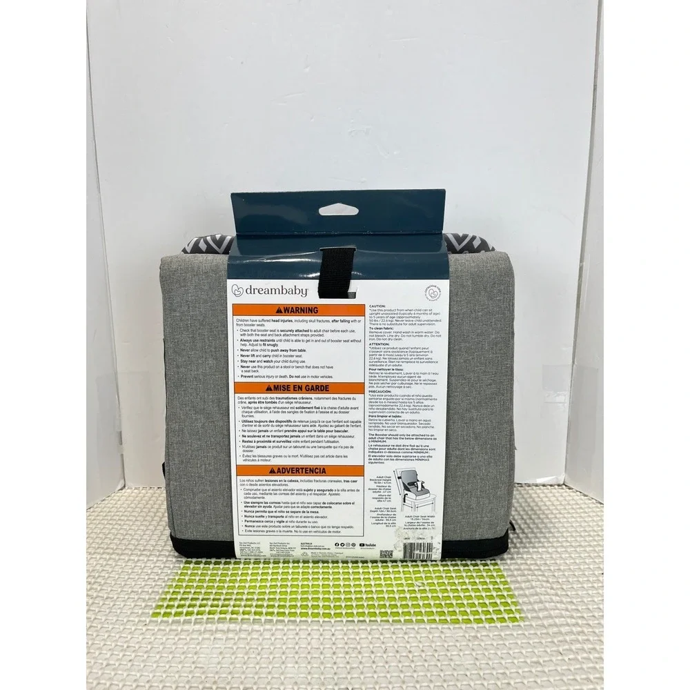 Dreambaby Grab N Go Booster Seat PortableTravel High Chair Grey Black Sealed NEW